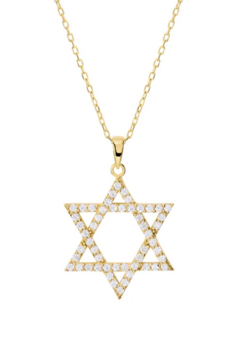 cz star of david necklace