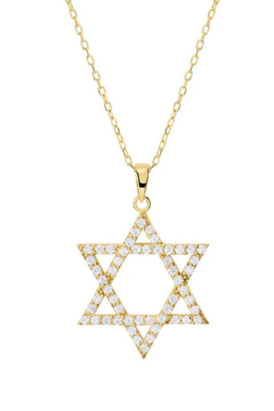 cz star of david necklace