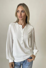 Load image into Gallery viewer, satin sleeve rib henley top
