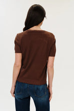 Load image into Gallery viewer, fray hem short sleeve sweater
