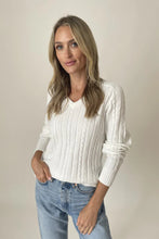 Load image into Gallery viewer, v neck cable knit sweater
