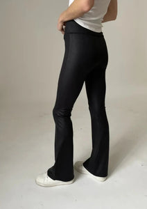 coated flare pant