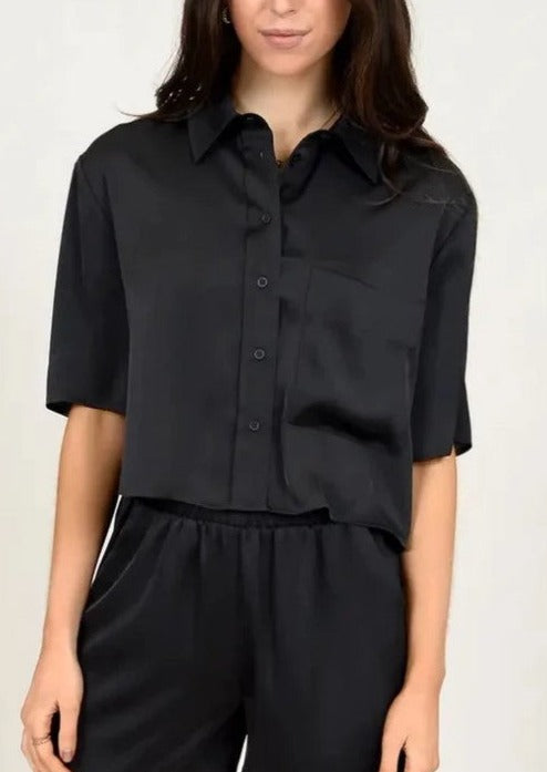 satin short sleeve shirt