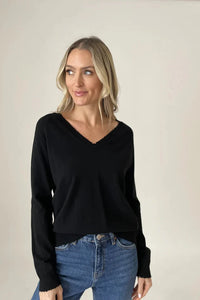 distressed v neck sweater