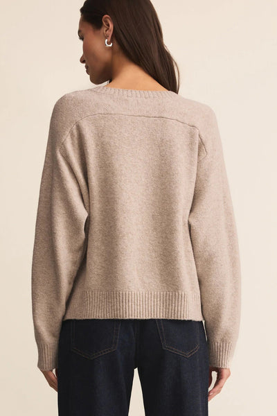 v neck heathered sweater