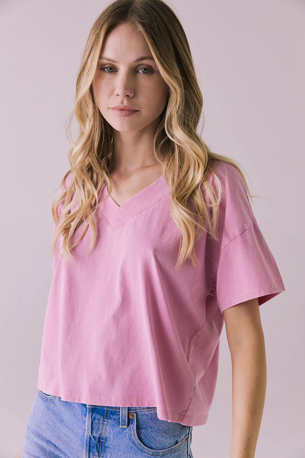 v neck short sleeve tee