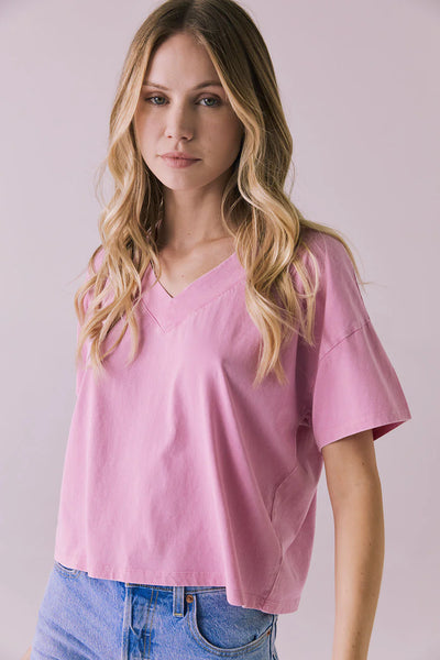 v neck short sleeve tee
