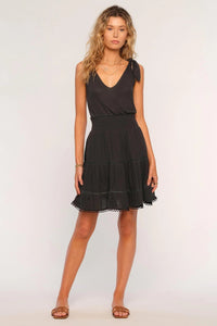 v neck tie shoulder dress