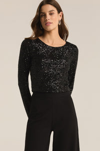 sequin long sleeve top