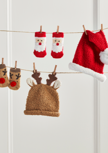 baby christmas sock + hat set