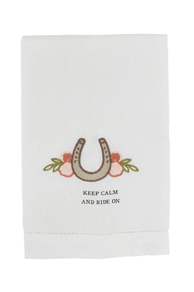 horse embroidered towel