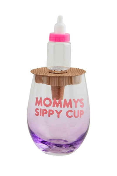mom wine glass + topper