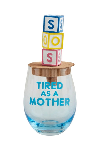 mom wine glass + topper