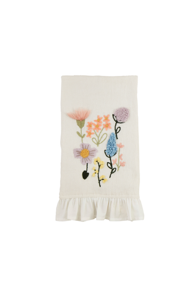 embroidered floral towel