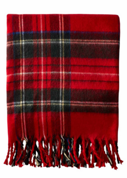  red plaid throw 
