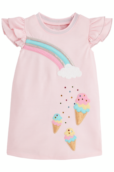 girls sparkle icecream tshirt dress