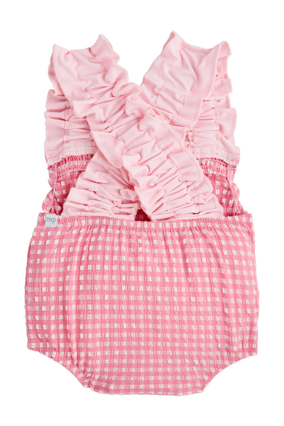 girls check 1pc swimsuit