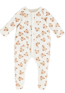 baby bear print footie