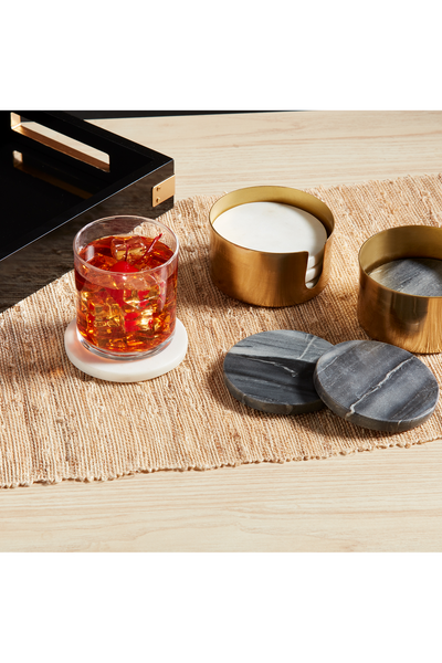 marble coasters + holder set