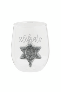 hanukkah wine glass