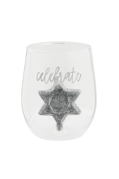 hanukkah wine glass
