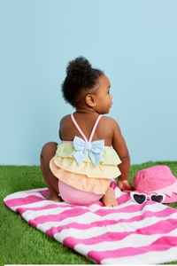 girls seersucker ruffle swimsuit
