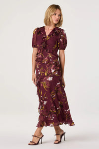 burnout floral midi dress