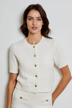 Load image into Gallery viewer, women button short sleeve sweater cardigan
