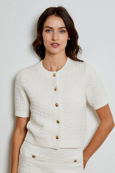women button short sleeve sweater cardigan