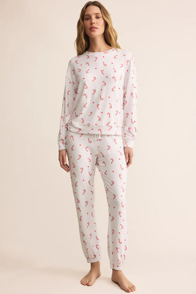 cozy candy cane pj set