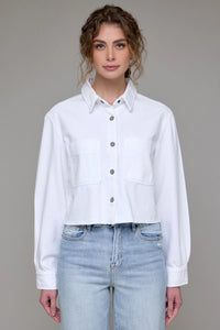 crop denim shacket