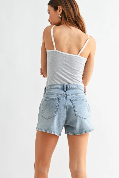 denim sweat short