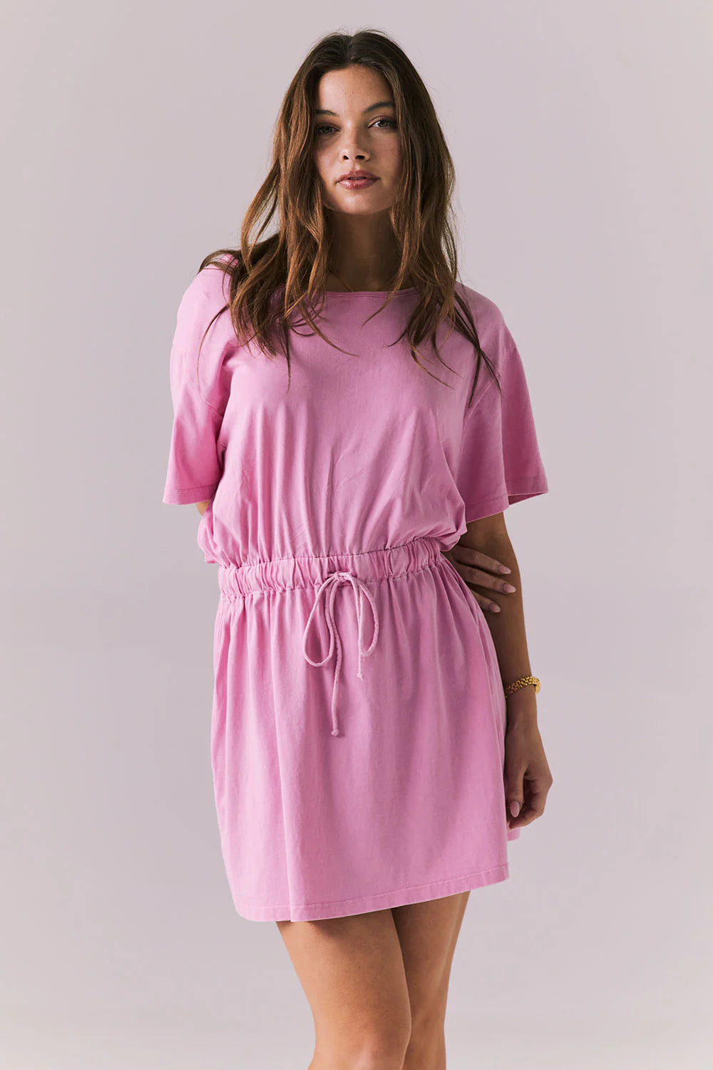 draw waist tshirt dress