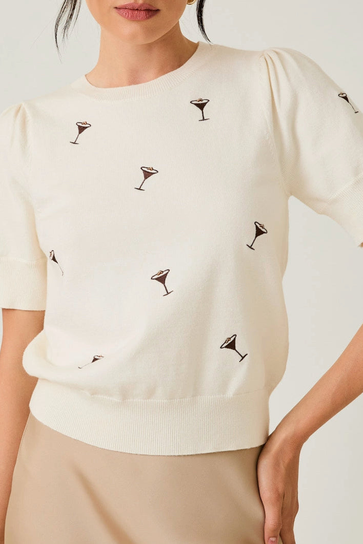 espresso martini short sleeve sweater