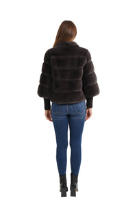 faux fur panel jacket