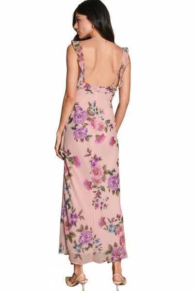 floral midi ruffle dress