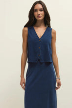Load image into Gallery viewer, knit denim button top-vest

