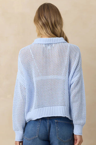 open knit 1/4 zip sweater