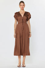 Load image into Gallery viewer, pleated v neck midi dress
