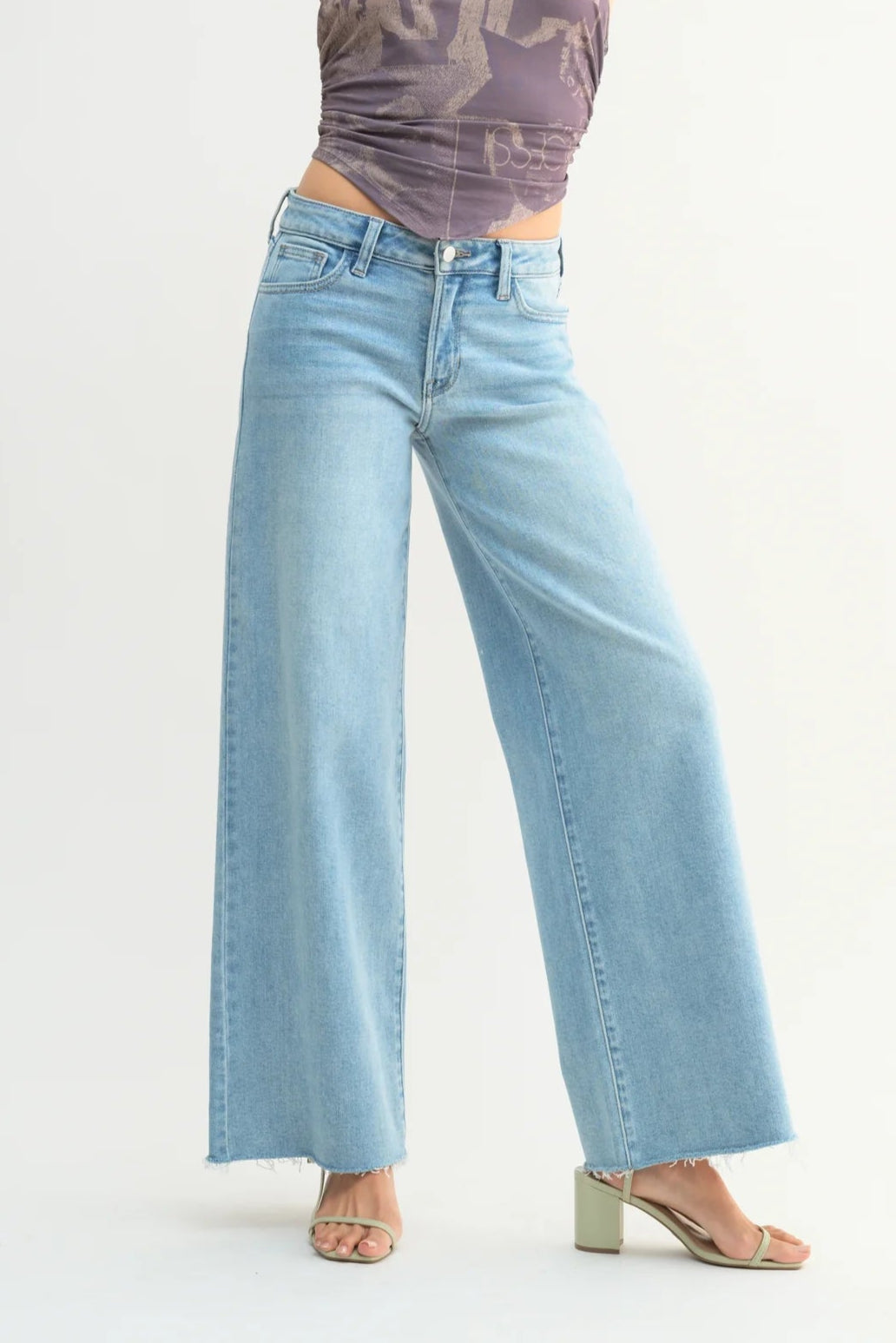 relaxed wide leg denim pant