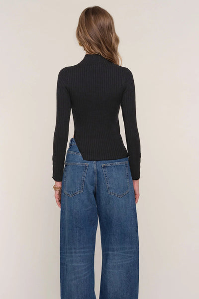 rib mock neck sweater