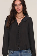 Load image into Gallery viewer, ruffle trim button blouse
