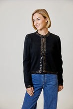 Load image into Gallery viewer, sequin trim cardigan
