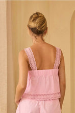Load image into Gallery viewer, square neck lace trim tank
