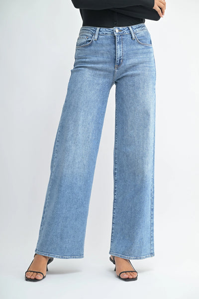 stretch wide leg denim