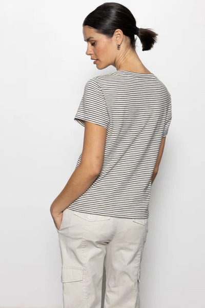 stripe crew short sleeve tee