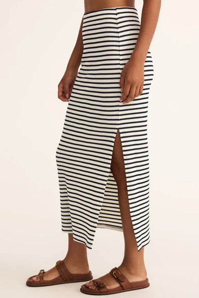 stripe midi skirt