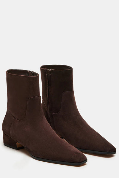 suede block heel bootie