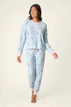 Load image into Gallery viewer, thermal jammie 2 piece set ski bunny
