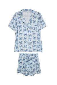 toile bows pj set short set